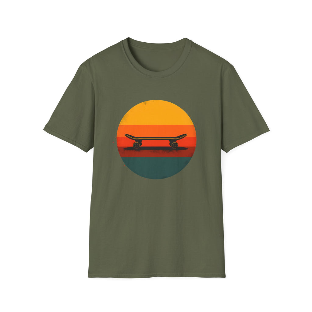 Skateboard silhouette at sunset T-Shirt