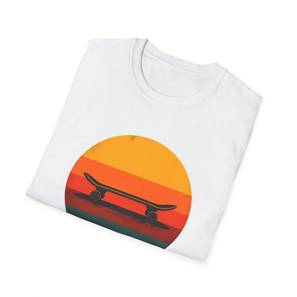 Skateboard silhouette at sunset T-Shirt