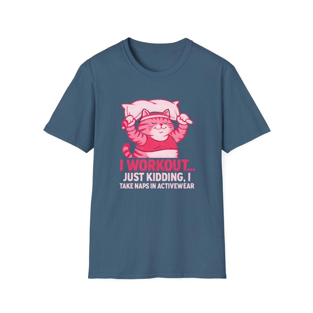 Napping Cat in Activewear T-Shirt