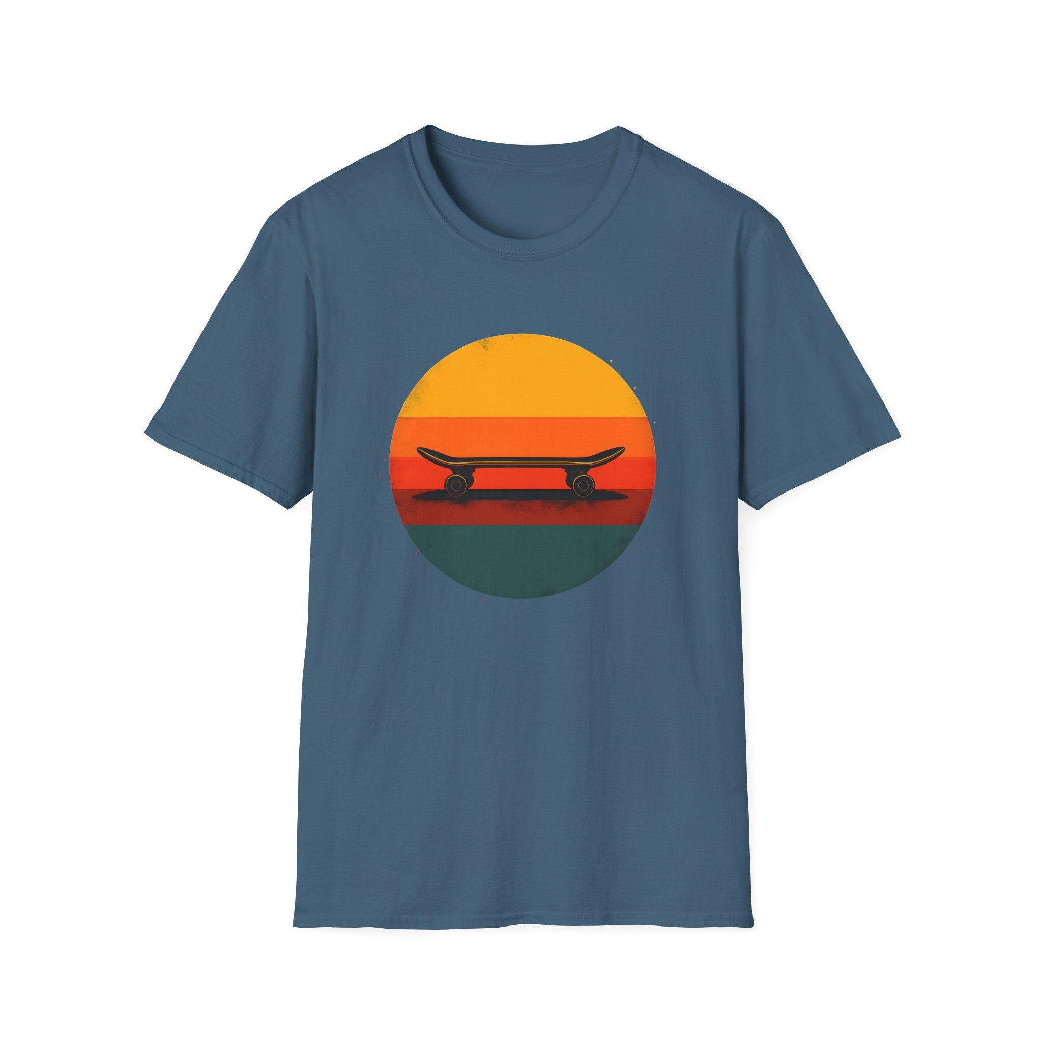 Skateboard silhouette at sunset T-Shirt