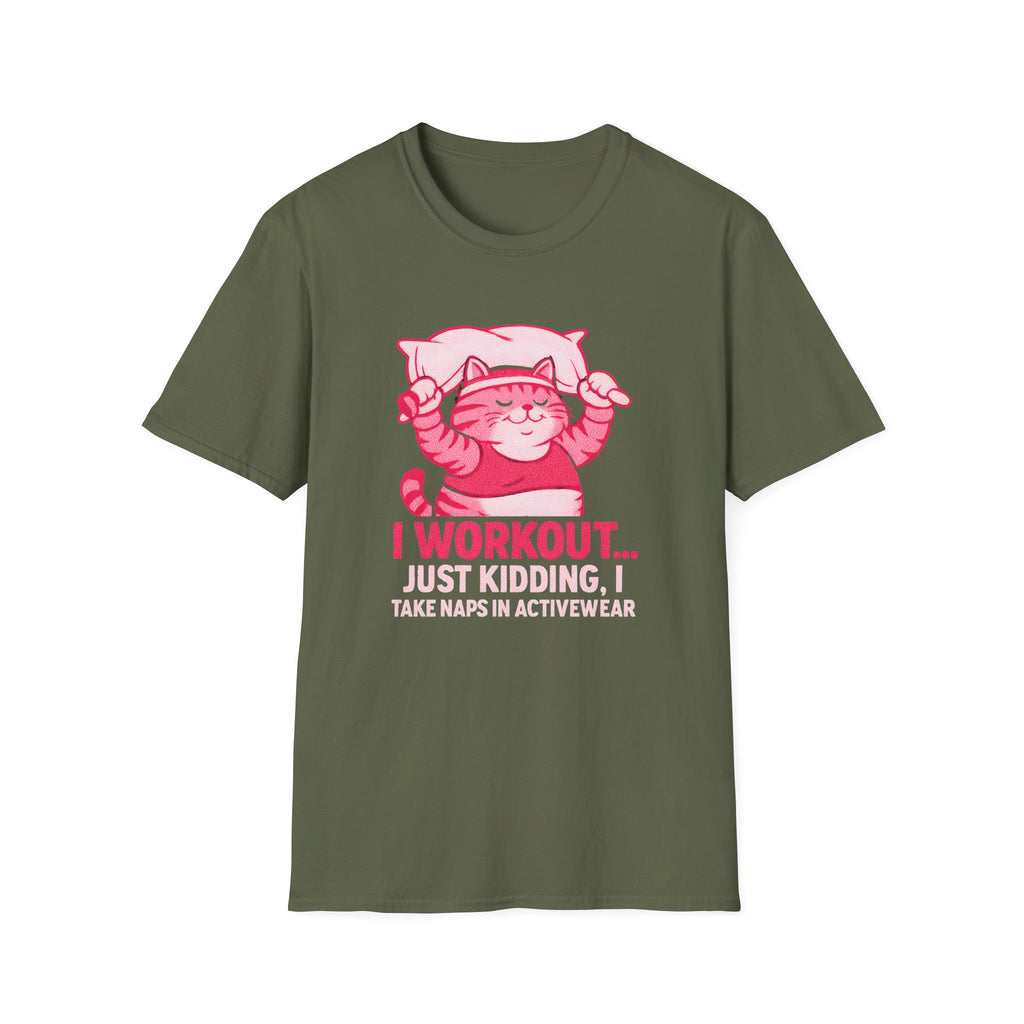 Napping Cat in Activewear T-Shirt