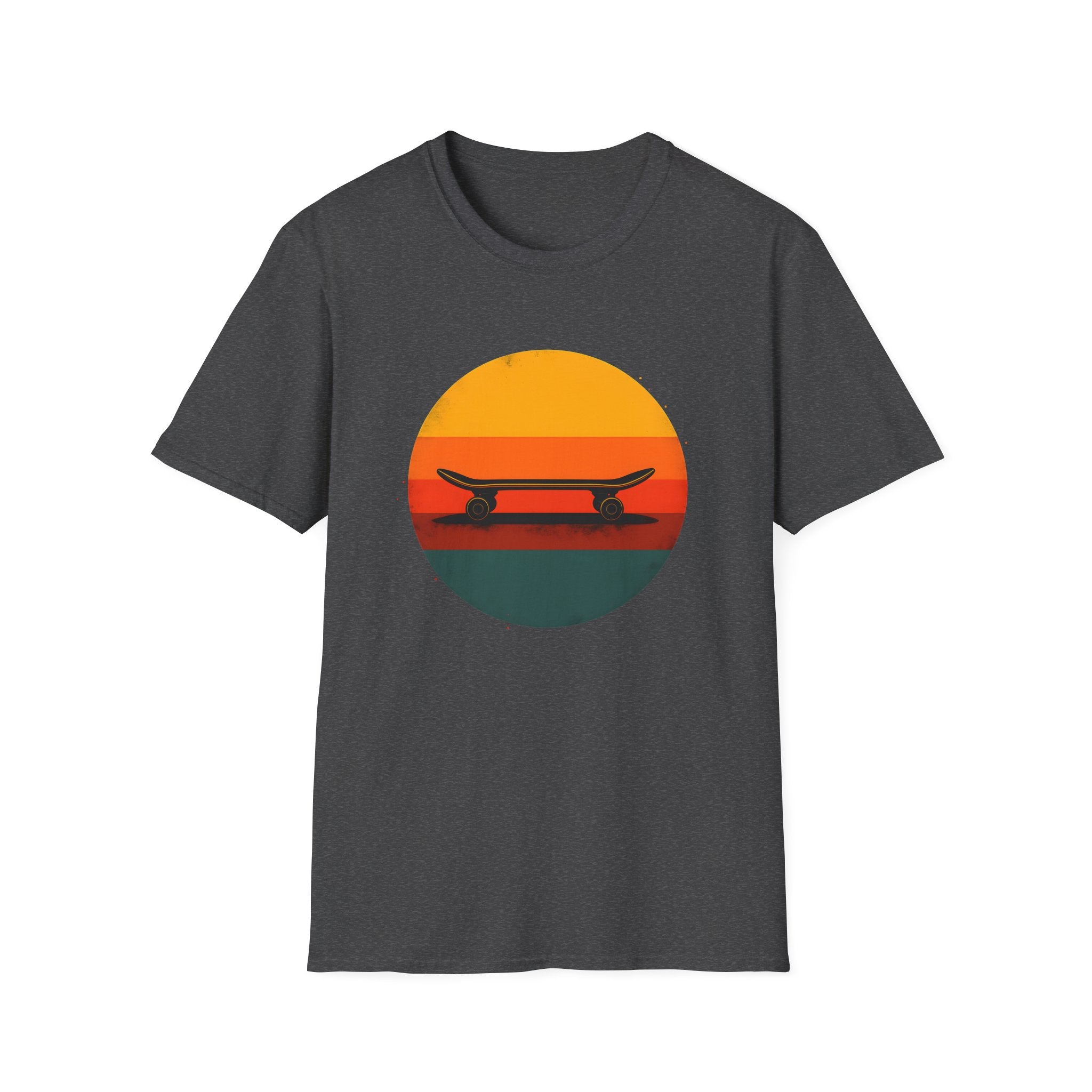 Skateboard silhouette at sunset T-Shirt